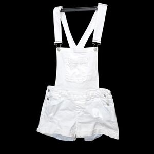 Wax Jean Basic Denim White Overalls Size M